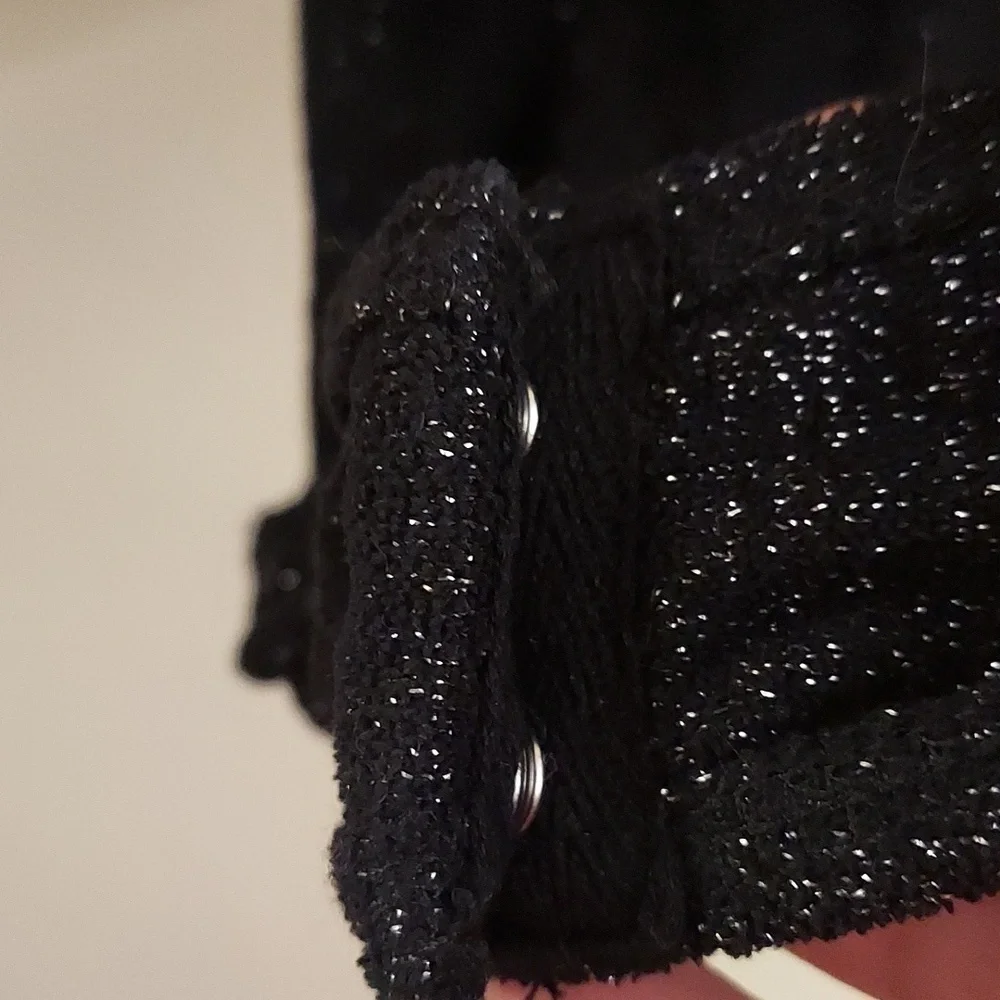 NEW SELFIE S Black Glitter Sleeveless Bodysuit - Picture 6 of 12